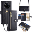 Klapkové puzdro pre Realme 14 Pro 5G, Wallet Zipper Pocket, čierne