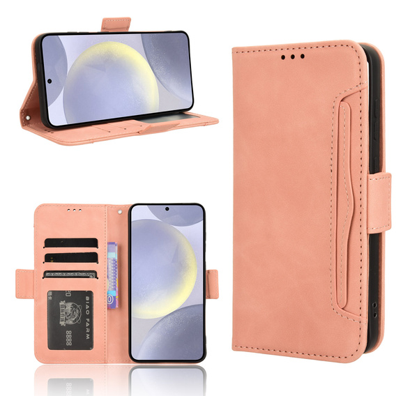 Klapkové puzdro pre Samsung Galaxy S25 FE, Card Slot, ružové