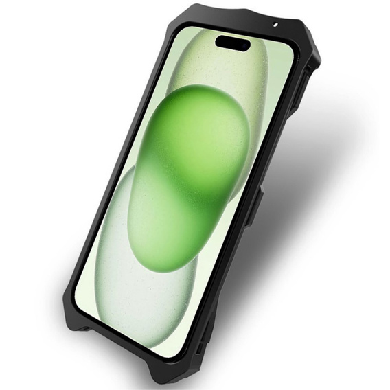 Pancierované puzdro pre iPhone 15 Plus, Aluminum Alloy, čierne