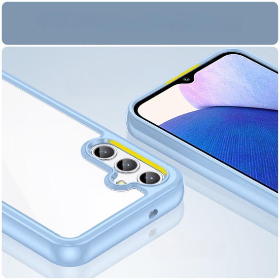 Obal na mobil pre Samsung Galaxy A14 4G/5G, Fusion Hybrid, transparentné / modré
