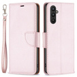 Klapkové puzdro pre Samsung Galaxy A25 5G, Wallet Litchi Leather, ružové + 9H sklo 