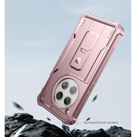 Obrnené puzdro pre OnePlus 12, Dexnor Full Body (Two Frames), ružové
