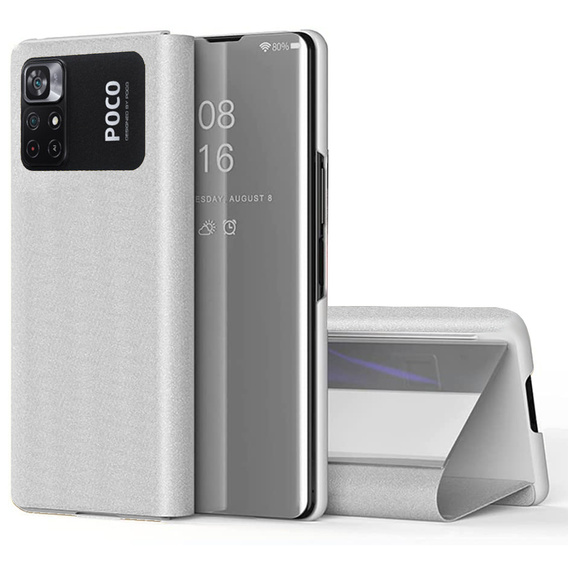 Obal na mobil pre Xiaomi Poco M4 Pro 4G, Clear View, strieborné