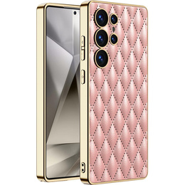 Puzdro pre Samsung Galaxy S25 Ultra, Leather Rhombus, ružové