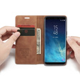 CASEME puzdro pre Samsung Galaxy S8, Leather Wallet Case, hnedé