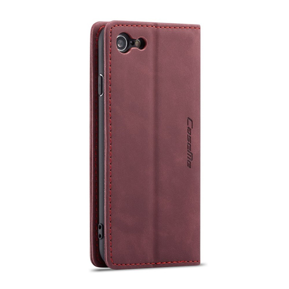 CASEME puzdro pre iPhone 7/8/SE 2020/SE 2022, Leather Wallet Case, bordové