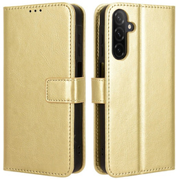 Klapkové puzdro pre Samsung Galaxy A26, Crazy Horse Wallet, zlaté