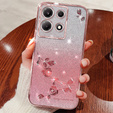 Puzdro pre Infinix Note 30 Pro 4G, Glitter Flower, ružové rose gold