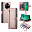 Klapkové puzdro pre Realme 14 Pro 5G, Wallet Zipper Pocket, ružové