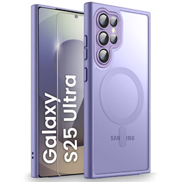 Puzdro pre Samsung Galaxy S25 Ultra, pre MagSafe, ERBORD Matt Case, fialové + sklo na displej