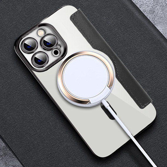 Klapkové puzdro pre iPhone 12 Pro, RFID Wallet MagSafe CamShield, čierne
