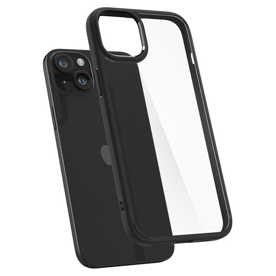 Puzdro Spigen pre iPhone 15, Ultra Hybrid, čierne + tvrdené sklo 9H