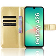 Klapkové puzdro pre Samsung Galaxy A26, Crazy Horse Wallet, zlaté