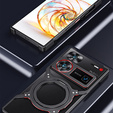 Puzdro pre ZTE nubia Z60 Ultra, Kickstand Bumper, s krytom objektívu, pre MagSafe, čierna / červená
