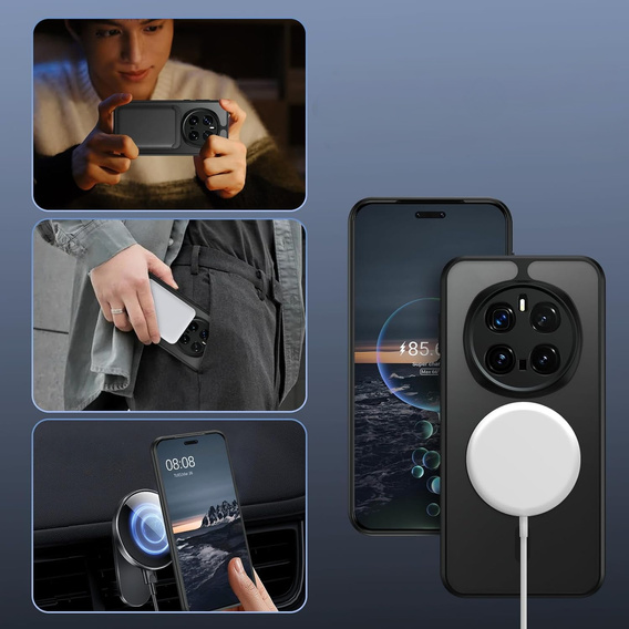 Puzdro pre Honor Magic 7 Pro, pre MagSafe, ERBORD Matt Case, čierny