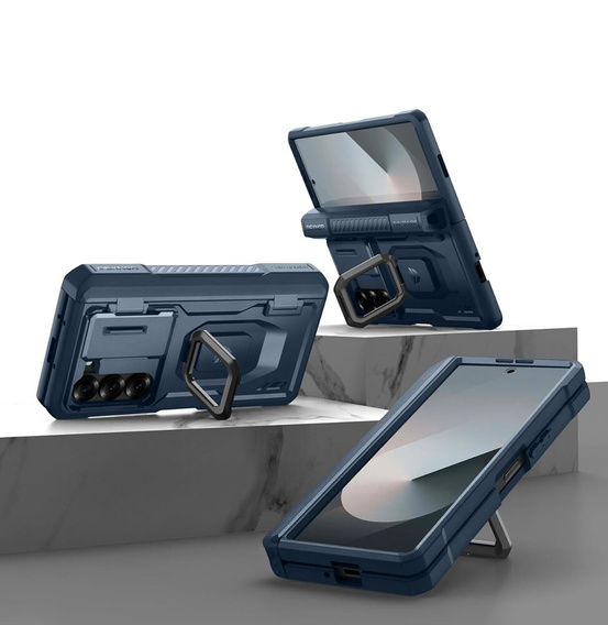 Obrnené puzdro pre Samsung Galaxy Z Fold 6 5G, Dexnor Full Body S-Pen Slot, modré