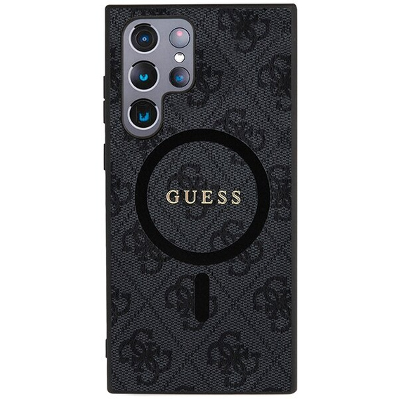 GUESS Obal na mobil pre Samsung Galaxy S24 Ultra, 4G Ring Classic Logo, sivé