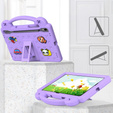 Detské puzdro pre Samsung Galaxy Tab S10 Lite / S10 FE / S9 FE, Cute Patterns, so stojanom, fialový