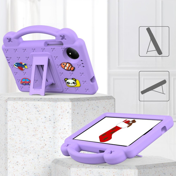Detské puzdro pre Xiaomi Redmi Pad SE 8.7", Cute Patterns, so stojanom, fialové