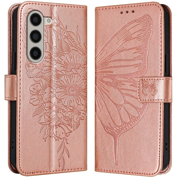 Klapkové puzdro pre Samsung Galaxy Z Fold6 5G, Butterfly, ružové rose gold