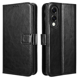 Klapkové puzdro pre Samsung Galaxy S25 Edge, Crazy Horse Wallet, čierne