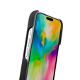 Puzdro MELKCO pre iPhone 16 Pro, kožené, čierne