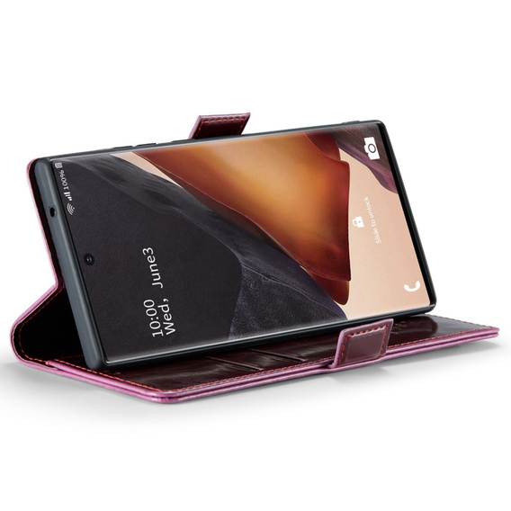 CASEME flipové puzdro pre Samsung Galaxy Note 20 Ultra, Waxy Textured, červené