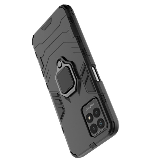 Obal na mobil pre Realme 8i, Kickstand Ring, čierne