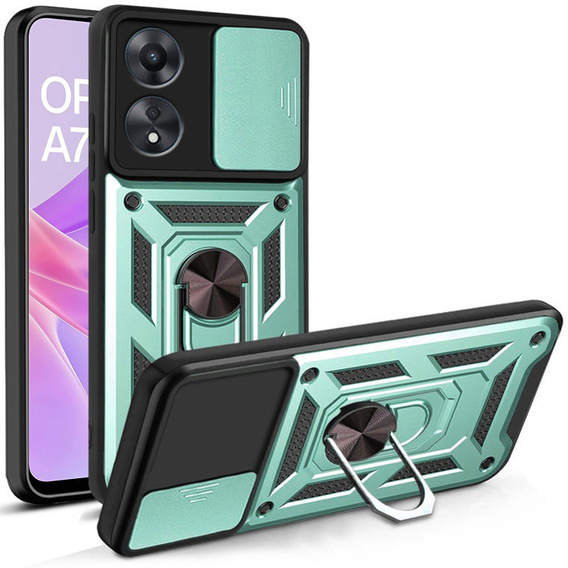 Obal na mobil pre Oppo A78 5G, CamShield Slide, zelené
