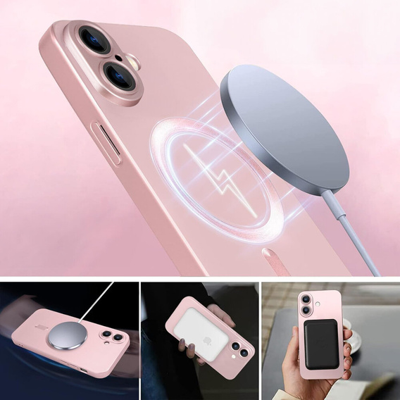Puzdro pre iPhone 16 Plus, ColorMag, pre MagSafe, ružové