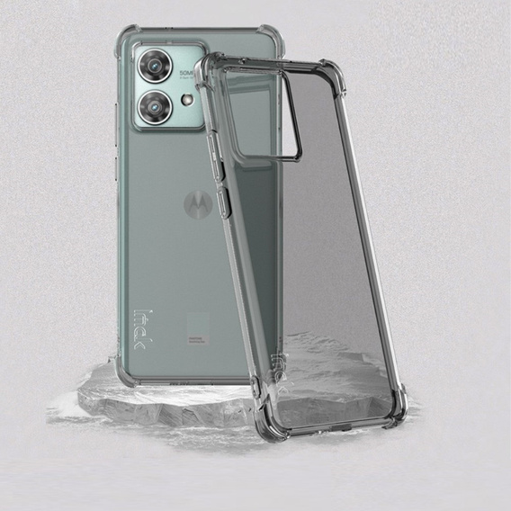 IMAK Obal na mobil pre Motorola Edge 40 Neo, Dropproof, transparentné / čierne