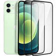 2x tvrdené sklo pre iPhone 12 Mini, ERBORD 3D pre celý displej
