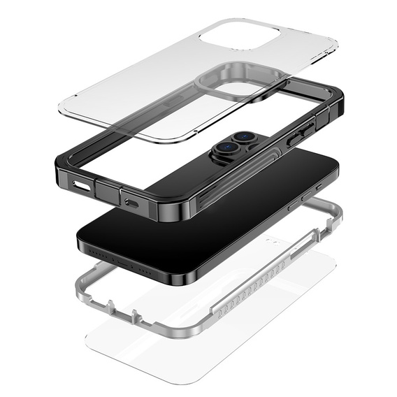 Puzdro pre iPhone 13 Pro Max, Shockproof, s fóliou, modré