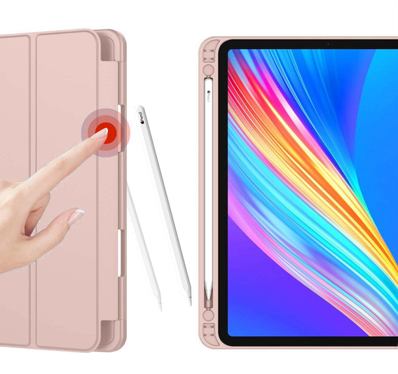 Puzdro pre iPad Pro 12.9" 2022/2021/2020 (6/5/4 gen.), Smart Pencil, so slotom na stylus, ružové