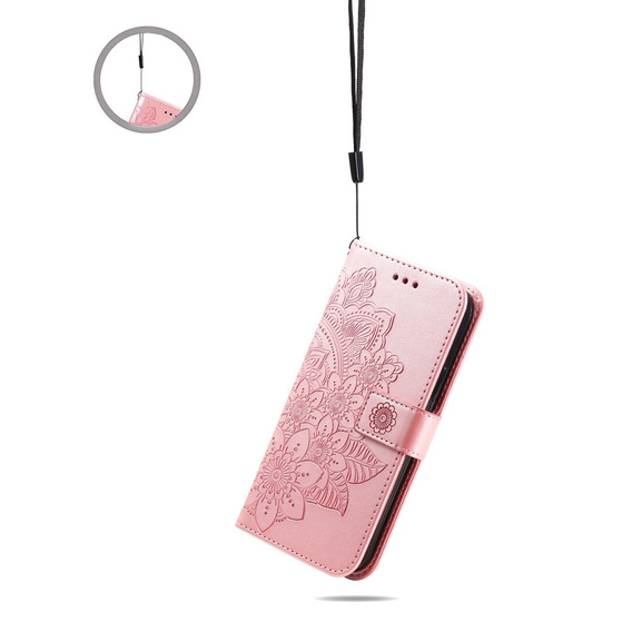 Klapkové puzdro pre Realme C67, Mandala, ružové rose gold