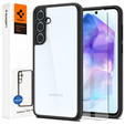 Puzdro Spigen pre Samsung Galaxy A55 5G, Ultra Hybrid, čierne + tvrdené sklo 9H