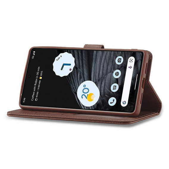 Klapkové puzdro pre Google Pixel 7 Pro 5G, LC.IMEEKE, hnedé
