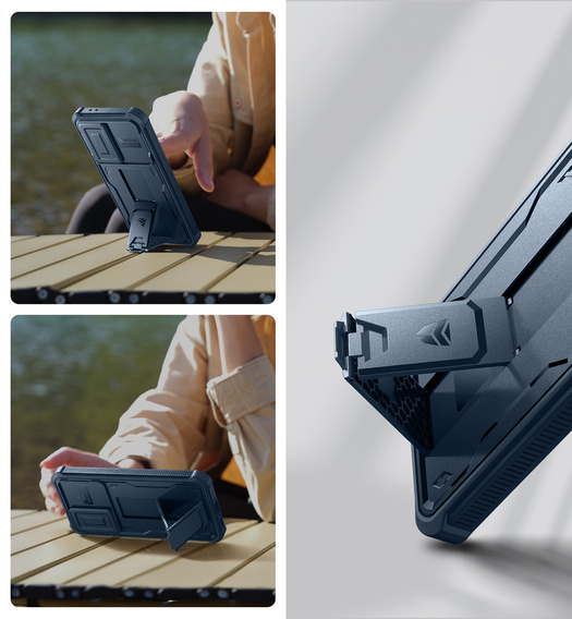 Obrnené puzdro pre Samsung Galaxy A36 5G, Dexnor Full Body (Two Frames), modré