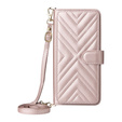 Puzdro s chlopňou pre Xiaomi Redmi A5, Crossbody Leather Wallet, ružové