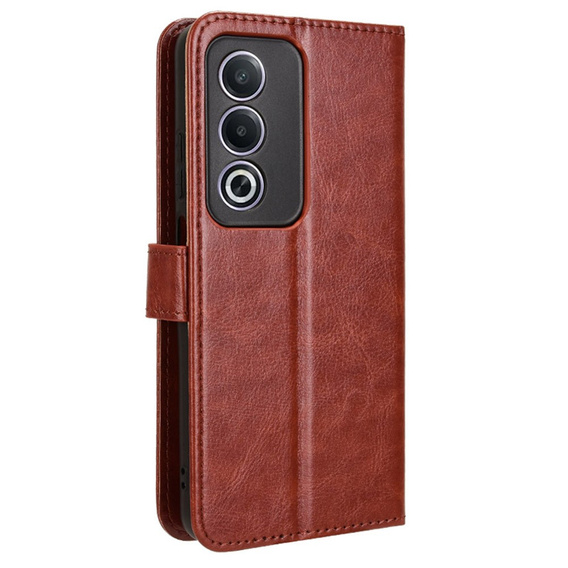 Klapkové puzdro pre Oppo A80, Crazy Horse Wallet, hnedé