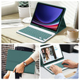 Puzdro + klávesnica Samsung Galaxy Tab S9 FE, Leather Pen Slot, tmavozelené