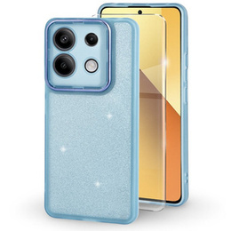 Puzdro pre Xiaomi Redmi Note 13 5G, Glittery Powder, modré + tvrdené sklo 9H