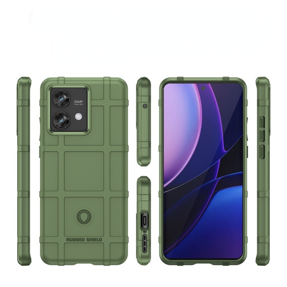 Obal na mobil pre Motorola Edge 40 Neo, Rugged Shield, zelený