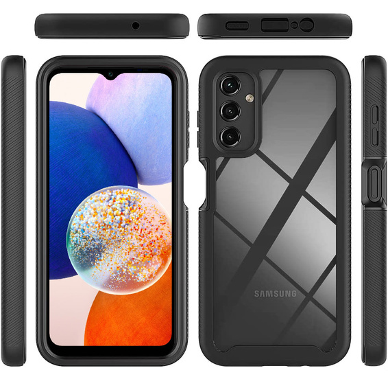 Puzdro pre Samsung Galaxy A14 4G/5G, Shockproof, s fóliou, čierne