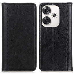 Flipové puzdro pre Xiaomi Poco F6, Split Leather, čierne