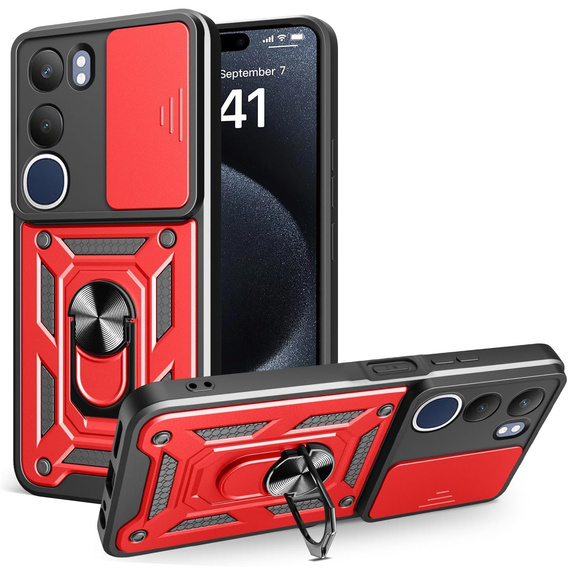 Obal na mobil pre Vivo Y19s, CamShield Slide, červené