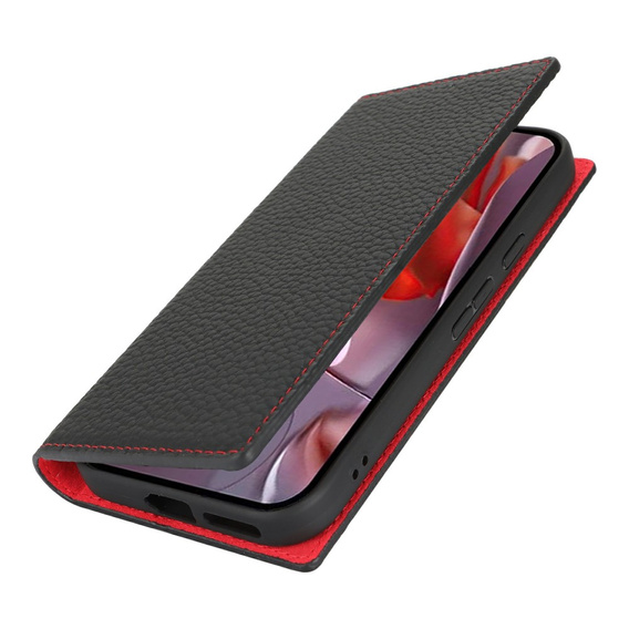 Klapkové puzdro pre Google Pixel 9A, Litchi Skin Grain, čierne