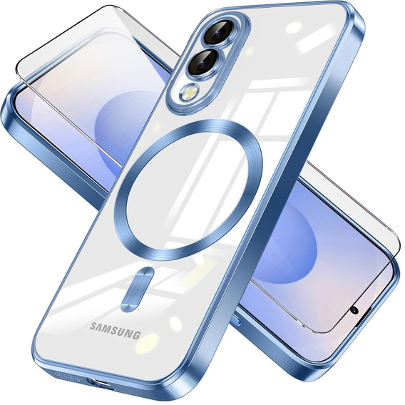 Puzdro pre Samsung Galaxy S25 Edge, Electro MagSafe, modré + sklo na displej
