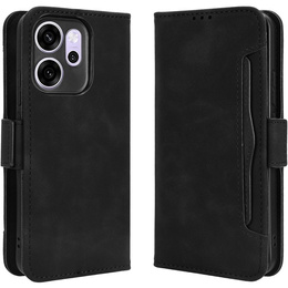 Puzdro s chlopňou pre Oppo Reno 14F, slot na kartu, peňaženka, čierne