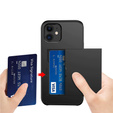 Obal na mobil pre iPhone 11, Sliding Card Holder, čierne